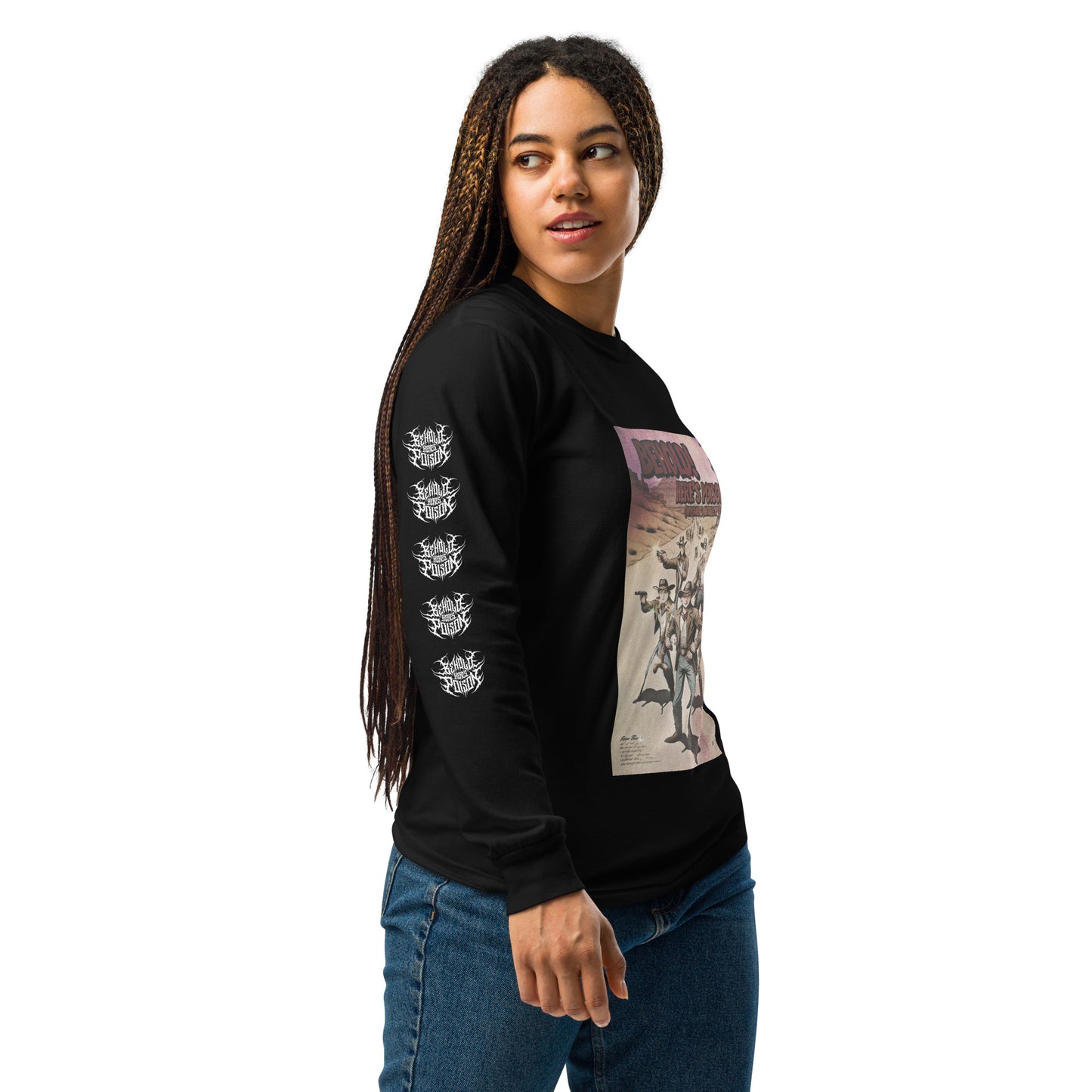 Western Comic and Logo Long-Sleeve Shirt